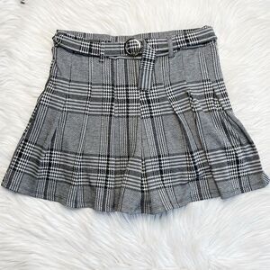 Shasa Houndstooth Pleated School Girl Skort Black & White Size Small